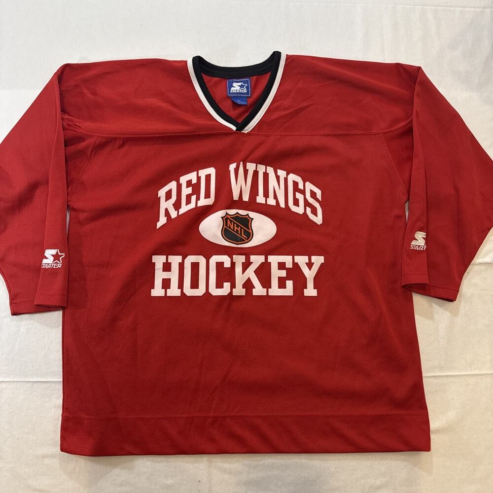 Vintage Starter Detroit Red Wings NHL Hockey Practice Jersey Size XL RARE